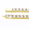 3mm 4 mm 5 mm Hip Hop -Tennisketten Schmuck M￤nner Diamant Halsketten Fr￼hlingschnalle 18k Real Gold Bling Absolvent