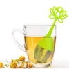 Tea Infuser Filter Verktyg Silikon Lös Tea brantare med droppfack Rostfritt stål Spice Silder Herbal Diffuser KDJK2203