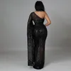 Роскошные черные вечерние платья русалка пухлые длинные рукава разделить атласные атласные вечеринки с блестящими платья для выпускных платьев 2022