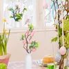 Decorative Flowers & Wreaths Easter Egg Tree Branch Colorful Painting Foam Flower Fake Plant DIY Decoration Wedding Festival Party Home Deco