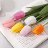 Artifical Real Touch Pu Tulips Fleur Single STEM Bouquet Fake Flowers Flowers Chambre Home Table Home Decor Rose blanc