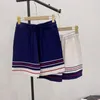 Chándales de mujer Ice Silk 2022 Primavera y verano Brazo Traje deportivo a rayas Pantalones cortos de manga corta Dos piezas Fragancia pequeña Femenina Orzuelo extranjero