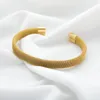 Bangle rostfritt st￥l mesh armband f￶r kvinnor tr￥d m￤n fest smycken ￶ppen ￤ndl￥s charms armband balgangle armbanglebangle