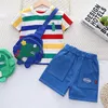 LJW Cartoon Infant Suits Baby Clothing for Boys Girls Cute Summer Summer Usual Topshorts Kids Compley 220607