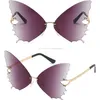 Oversized Rimless Sunglasses Butterfly Mulheres Frameless Gradiente Sol Óculos Luxo Senhora Sunglass Condução Eyewear UV400 Senhoras Senhoras Gafas de Sol Espelho Feminino