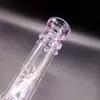 14 inch Light Purple Glass Bong Hookahs with Bowls Water Recycler Double Perc Female 14mm Smoking Pipes