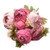 1Bunch 유럽 인공 모란 꽃 실크 가짜 꽃 웨딩 파티 홈 장식 꽃 꽃다발 화환 DIY 스크랩북 220815