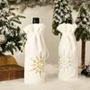 Gift Wrap 10pcs Christmas Wine Bottle Covers Bag Snow Table Decorations For Home Champagne Cover Xmas Year NavidadGift