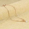 Bracelet en acier inoxydable en or rose, chaîne avec nœud en cristal pour femmes, chaînes de cheville pour cadeaux, 20cm, 5mm