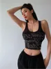 Tanks pour femmes Camis Kroean Femmes Top Summer 2022 Couleur solide Elastic Drill Letter Impression de gilet sexy