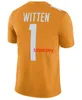 Mit Cheap Custom Tennessee Volunteers Jason Witten #1 Herren Orange NCAA Jersey genäht Herren Damen Jugend Fußballtrikot XS-5XL