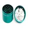 Broyeurs colorés Broyeur de tabac à herbes sèches avec poignée Accessoires pour fumer 4 pièces en alliage de zinc Conteneurs de 55 mm de diamètre Dab Vaporisateur de cire GR172