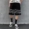 Harajuku streetwear järnkedjan mönster jogger shorts män och kvinnor hip hop skateboard sommar elastisk midja 220401