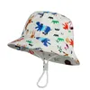 Sommarbarn Cotton Cartoon Bucket Cap för pojkar som trycker Floral Baby Girls Sun Hat Flower Kids Bonnet 220630