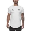 2022 Summer Gym T Shirts Fashion Märke Löst rund hals Hög elastisk reflekterande tryckning Sport Kort ärm Mäns skjorta utomhus Jogging Luxury Tee