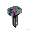 F5 F6 RGB Ambient Light Car MP3 Player Bluetooth 5.0 FM Transmitter Wireless Handsfree Kit مع شاحن مزدوج 3.1A