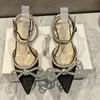 Summer Women Shoes lantejous de luxo Rhinestone Gladiator Designer feminino sandálias Banquetes de casamento Partema alta 6cm 8cm 10cm