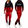 Trapstar London 2022 Men's New Gradient Color Fashion Long Sleeves Zip Hoodies Cardigan Tops + Sweatpant Casual Two Pieces Suits