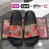Moda Designer chinelos slides femininos sandálias homens sapatos de luxo Summer praia slide com caixa de flores sneakers de couro sandália de borracha