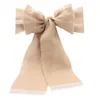 100PCS Chair Tie Bow Hessian Jute Burlap Chair Sashes Jute-Rustic for Wedding Decor Festival Party Hotel Home Decoration SN4548