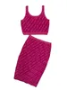 Vrouwen Tweedelige Jurk Gebreide Casual Jurken Reliëf 3D Relief Brief Hoge Qualiy Dames KnittedTank Top Rok 4 Kleuren