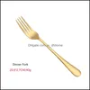 Flatware Sets Kitchen Dining Bar Home Garden Wed Dinnerware Gold Stainless Cutlery Spoon Knife Fork Dishwasher Safe Drop Delivery 2021 Hi