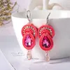 Dangle & Chandelier Ethnic Boho Soutache Hook Earrings Handemade Weaving Crystal Decor Women's Earring Red Pink Blue Black White Cute Je