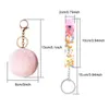 19 Colors Fashion Credit Card Puller Pompom keychains Acrylic Debit Bank C ard Grabber Long Nail Keychain Cards Clip Nails Key Rin5352525