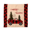 Chair Covers Christmas Printed Home Party Year Decoration Burlap Farm Tractor Letter CoversChair