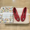 Flat Ballet shoes crystal flower dress shoes Loafers luxury designer woman platform Summer Top Quilty fashion Seasonal with box size 34-43