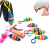 DHL Favor Fidget Toys Slug keychain Articulated Flexible 3D Slugs keychains Sensory Squishy Stress Reliever Autism Needs Anti-stress Rainbow Adult Toy C0715G04