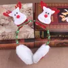 Feesthoofdbanden hoeden Xmas schattige oorbomen winteroor bewaar warme katoenen oormuffs 3d Santa Snowman Rendier Gedrukte Holiday SN4760