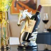 Estante de exhibición con forma de caballo, soporte para vino, estatua de Animal, estante creativo para botellas de vino, artículos de bar, comedor, estante para vino