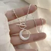 Kedjor Stamp ClaVicle Chain Necklace For Women Trend Sparkling Moon Pendant Bride Jewelry Party AccessoriesChains Chainschains