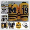 XFLSP Özel Michigan Wolverines Dikişli Hokey Jersey Quinn Hughes Tyler Motte Dylan Larkin Zach Werenski Zach Hyman Kyle Connor Carl Hageli