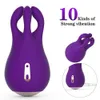 Vibromasseur lapin à 10 vitesses, masturbateur, pince à mamelon vibrant, stimulateur de Clitoris, pince à lèvres, masseur, jouets sexy pour adultes pour femmes