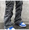 IEFB High Street Men's Casual Pants American Streetwear Hip Hop Draswring Folded Design Trousers Elastic Waist 9Y5523 220325