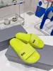 Pool Slide Sandal Designer Men Women Paris Slippers Rubber Slides Sandals Candy Color Flat Sole Slipper Piscine 3D Embossing Logo Size 35-46