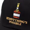 ヘニーワインボトル刺繍お父さん帽子男性女性野球帽を調整可能なヒップホップスナップバック