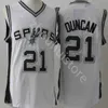 Genaaide mannen Derrick 4 witte truien Dejounte 5 Murray Demar 10 DeRozan Manu 20 Ginobili Tim 21 Duncan Basketball College Jerseys