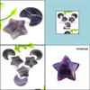 Artes e artesanato Estrelas em forma de estrela da lua Estátuas Purple Amethyst Crystal Stone Mascot Meditação Cura Reiki Gemstone Presente Ro Sports2010 DH1SO