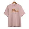 Angel T-shirts Palm Trendy Decapitated Teddy Bear Print T-shirt Loose Men's and Women's Wear Letter Short Sleeve 88