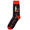 Herren Socken Männer Lustige Cartoon Flamingo Hund Gitarre Hamburger Leopard Print Streifen Glücklich Skate Harajuku Street Style Hip Hop Baumwolle sockMens