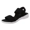 Sandali Donna Tinta unita Tacco basso Fascia elastica elasticizzata Appartamenti estivi Slip ortopedici Sandali da donna casual Taglie fortiSandali