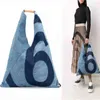 Bolsas mm6 mulheres japonesas de grande capacidade de moda de jeans azul bolsa de bolsa de compras 220420