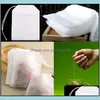 100Pcs/Pack Teabags 5.5 X 7Cm Empty Scented Tea Bags With String Heal Seal Filter Paper For Herb Loose Eea137 Drop Delivery 2021 Coffee To