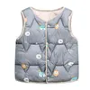 2021 New Children Cotton Vest Baby Light Down Cotton Vest 재킷 소년 및 소녀 만화 인쇄 따뜻한 재킷 J220718