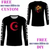 Algeriet långärmad t -skjorta namn nummer dza t shirt islam diy arabiska algerie arabtryck text ord svart flagga p o kläder 220616