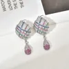 Dangle & Chandelier Europ&auml;ische Und Amerikanische Mode Luxus Farbige Diamant Quaste Zirkon Ohrringe Frauen / M&auml;dchen Hochz