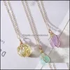 Konst och hantverk Arts Gifts Home Garden Party Gift Irregar Nature Stone Pendant Amethyst Rose Quartz White Crystal Lemon Necklace Drop Del Del